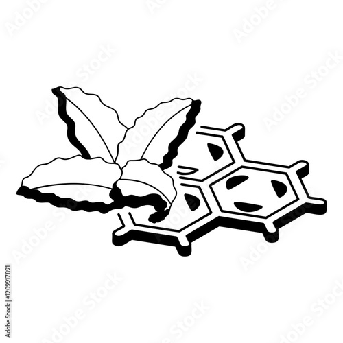 Chemistry and substances isometric vector icon,Cannabis and marijuana symbol, cannabinoids sign, healthcare Herb illustration, hemp plant science concept