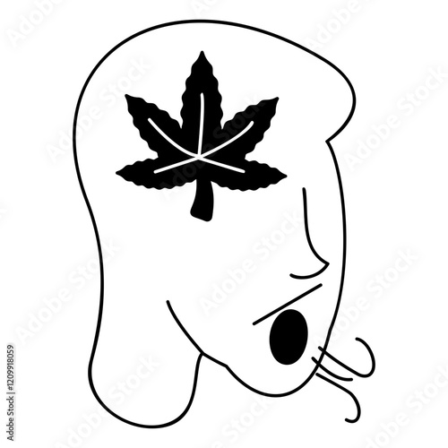 Hophead isometric vector icon,Cannabis and marijuana symbol, cannabinoids sign, healthcare Herb illustration, Blunt Smoker concept