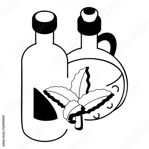 Cook and bake with CBD isometric vector icon,Cannabis and marijuana symbol, cannabinoids sign, healthcare Herb illustration, Hemp Raw Tincture Jar with Hash Water concept