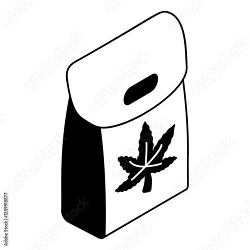 Space biscuits strain hash isometric vector icon,Cannabis and marijuana symbol, cannabinoids sign, healthcare Herb illustration, Hemp Weed Homemade Cookies concept