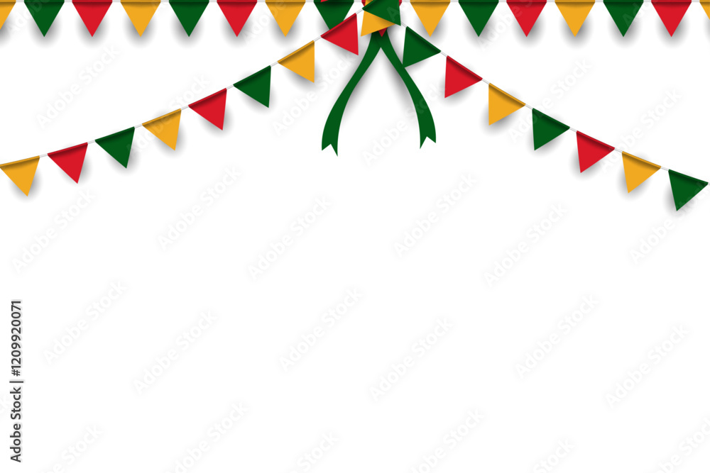 Fototapeta premium African Flag Garland Isolated Background.