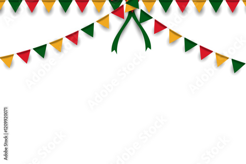 African Flag Garland Isolated Background.