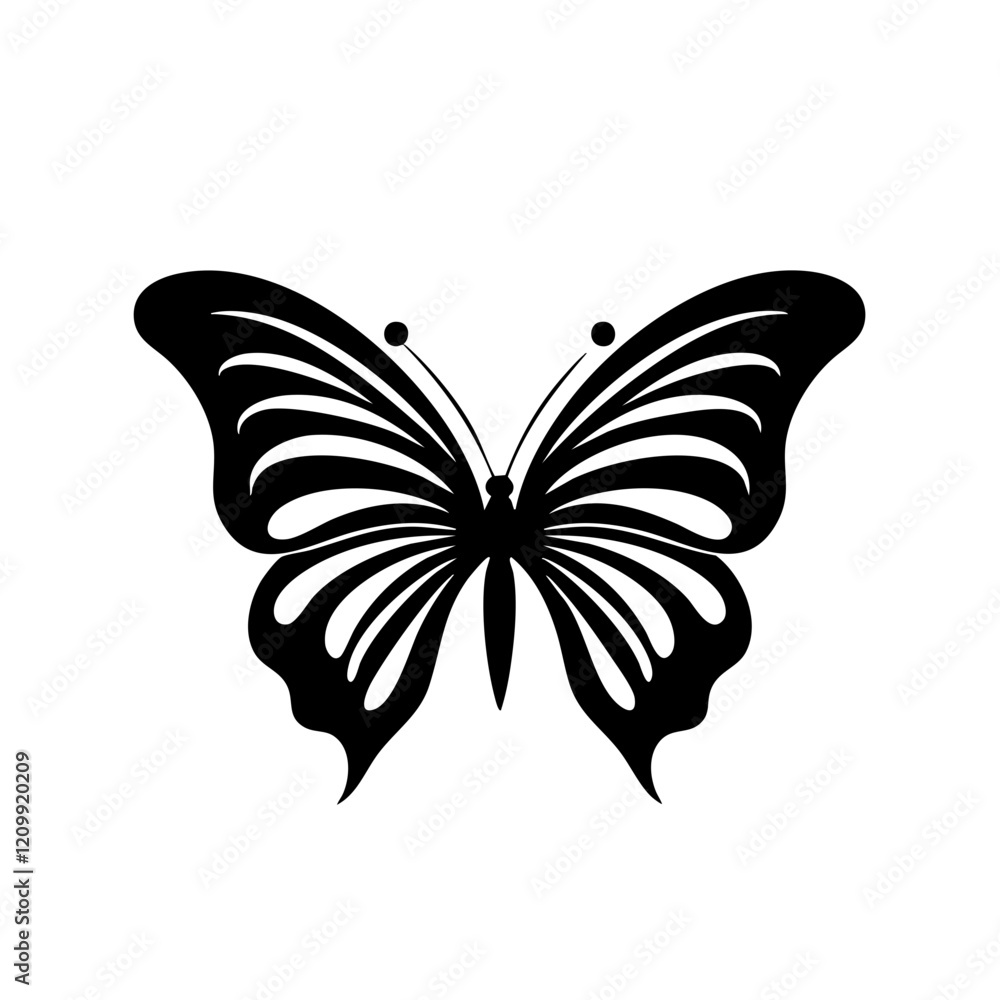 Simple black and white butterfly icon illustration vector. Simple black and white butterfly icon illustration vector.