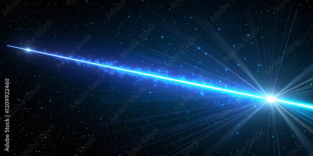 Fototapeta premium An Engaging Blue Laser Beam Effect Dash with High-Speed Shine
