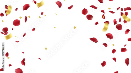 February 14 Valentine's day,Rose petals wedding or marriage background. holiday decoration. Invitation card, celebration party design
