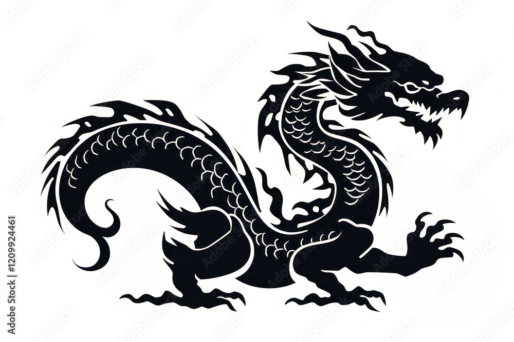 Chinese dragon black representation creativity