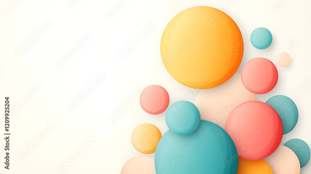 Abstract digital art playful minimalist shapes in pastel colors for creative visual concept Abstract digital art playful minimalist shapes in pastel colors for creative visual concept