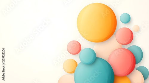 Wallpaper Mural Abstract digital art playful minimalist shapes in pastel colors for creative visual concept Torontodigital.ca