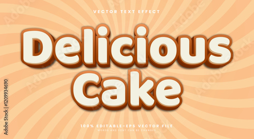 Delicious Cake editable text effect Template Suitable for dessert and cake text style