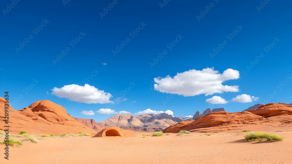 Fototapeta premium Air pollution filters sun in Arches national park