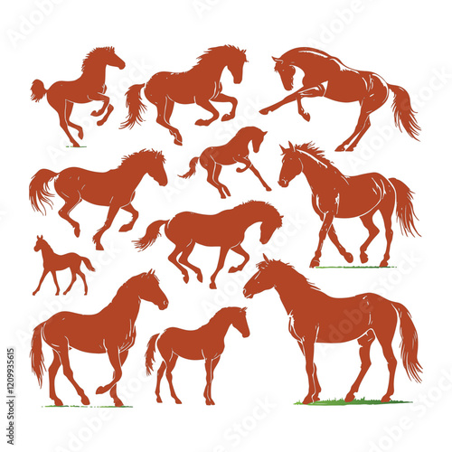 Horse vector design on a set with white background