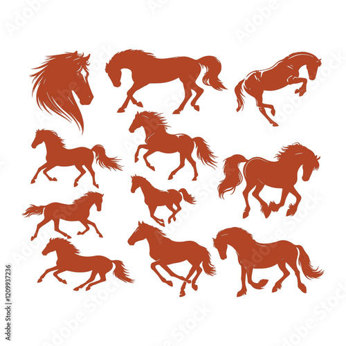 Horse vector design on a set with white background