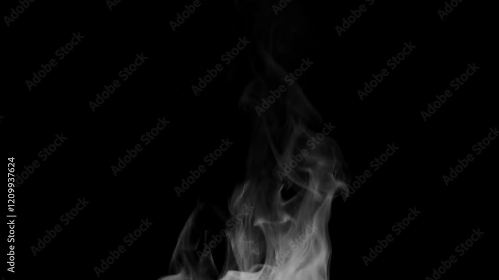 Trickle of Steam Slowly Rising from the Cup. White steam rises light, graceful twists on a black background. Slow motion. Footage is perfect for the layer with different blending modes. Trickle of Steam Slowly Rising from the Cup. White steam rises light, graceful twists on a black background. Slow motion. Footage is perfect for the layer with different blending modes.