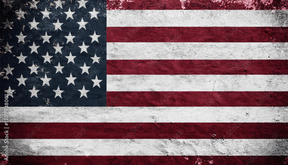 Fototapeta premium Distressed American Flag, Patriotism, USA
