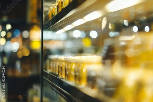 Wallpaper Mural abstract blur shelf in minimart and supermarket, Generative AI Torontodigital.ca