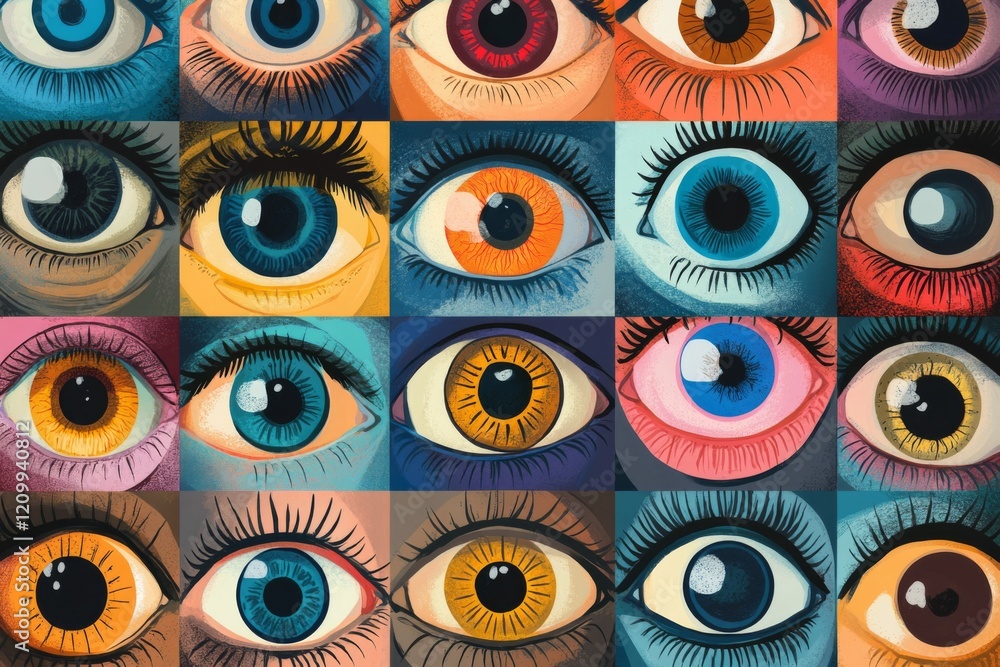 Fototapeta premium Colorful Eye Illustration Collection