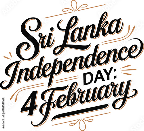 Happy Independence Day Sri lanka 4th February. Abstract typography vector illustration design.