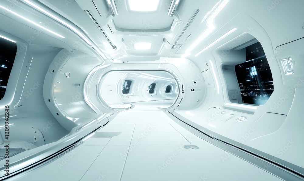 white futuristic background, Generative AI