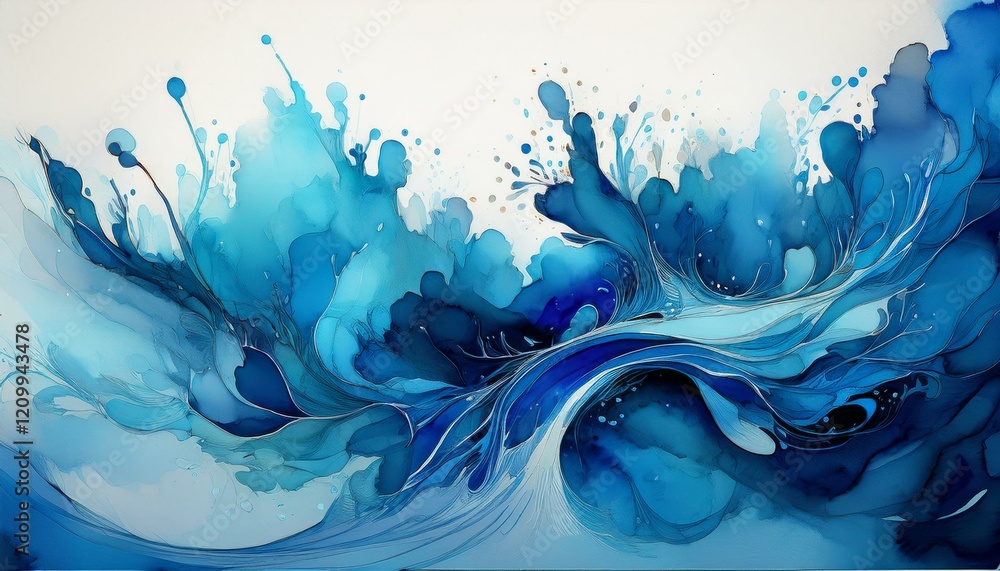 Blue banner splash. Generated image Blue banner splash. Generated image