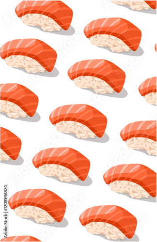 Japanese salmon sasimi food repeated