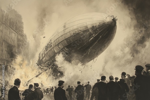 Hindenburg Disaster Historical Depiction photo