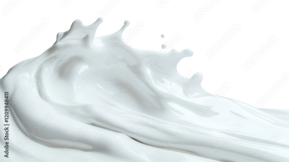 A large splash of white milk, creating a sense of movement and energy A large splash of white milk, creating a sense of movement and energy