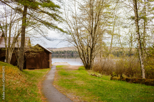 Obraz na płótnie Landscape view of Little Tupper Lake in New York State - USA w salonie