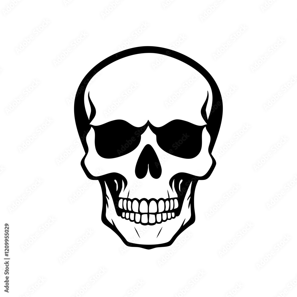 Simple black and white skeleton skull icon illustration vector. Simple black and white skeleton skull icon illustration vector.