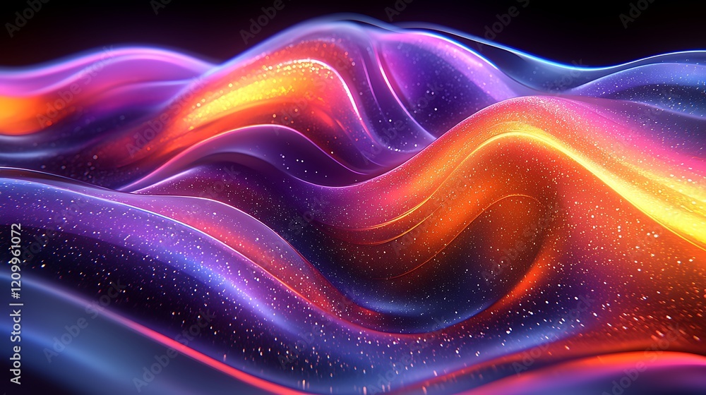 Abstract Cosmic Flow: A mesmerizing abstract composition of vibrant, swirling waves in hues of fiery orange and electric blue, shimmering with celestial-like sparkles. Abstract Cosmic Flow: A mesmerizing abstract composition of vibrant, swirling waves in hues of fiery orange and electric blue, shimmering with celestial-like sparkles.