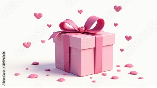 Pink Gift Box with Hearts