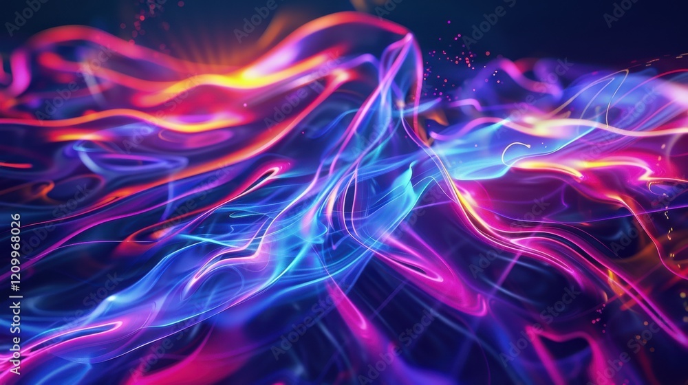 Obraz premium abstract composition of colorful waves of light and energy