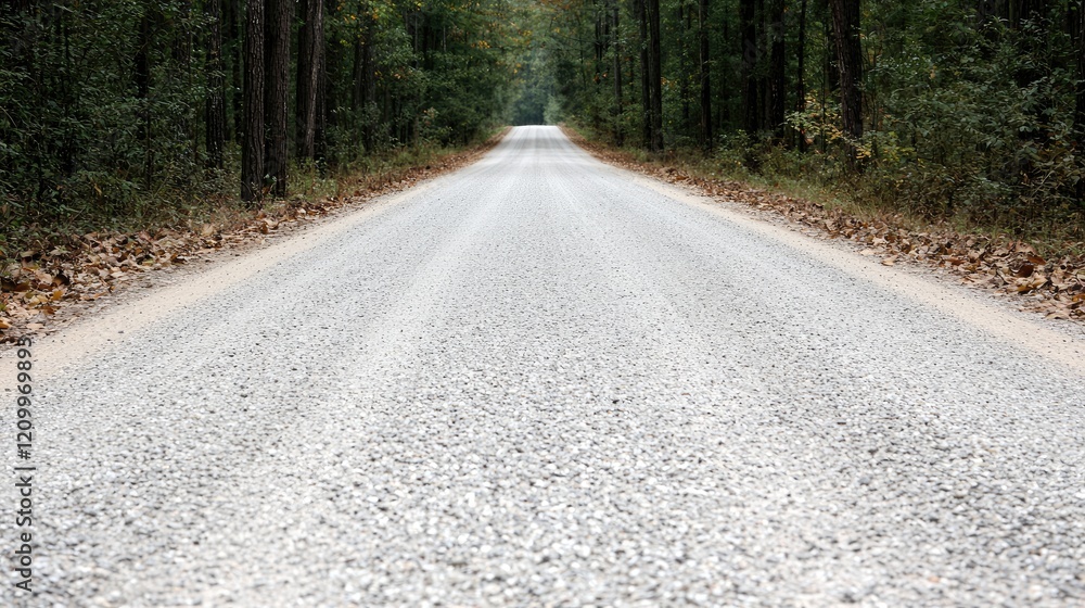 Obraz premium Gravel road through autumn forest