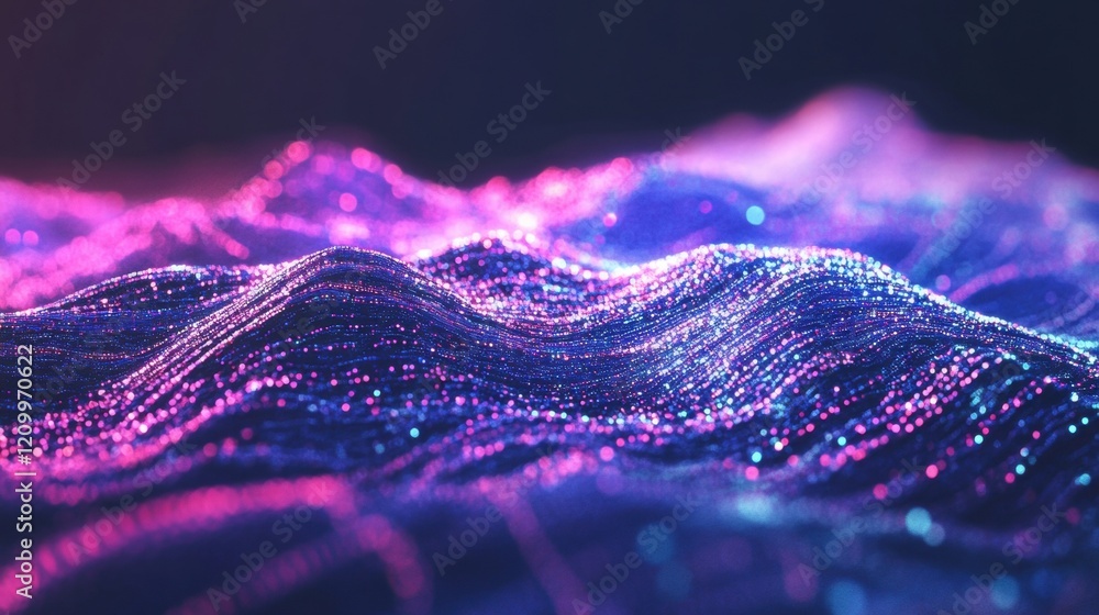 Swirling waves of purple and pink hues flow together, creating an immersive digital experience that captivates the viewer's attention Swirling waves of purple and pink hues flow together, creating an immersive digital experience that captivates the viewer's attention