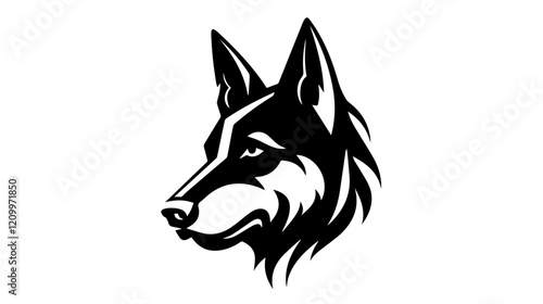 Flat illustration of dog. Guard dog. Domestic animal.