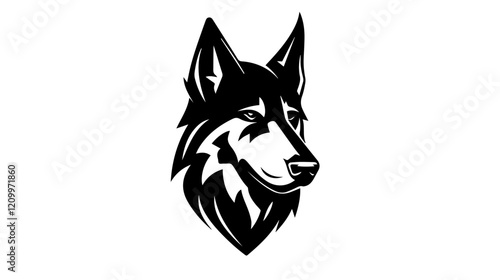 Flat illustration of dog. Guard dog. Domestic animal.