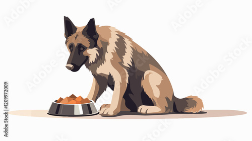 Flat illustration of dog. Guard dog. Domestic animal.