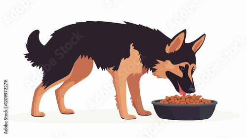 Flat illustration of dog. Guard dog. Domestic animal.