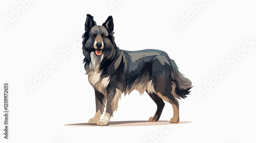 Flat illustration of dog. Guard dog. Domestic animal.