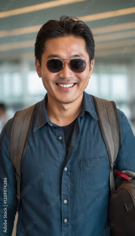 portrait of a businessman at the airport portrait of a businessman at the airport