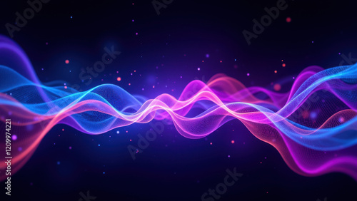 Digital wave with vibrant colors on a dark background, representing artificial intelligence and technology.