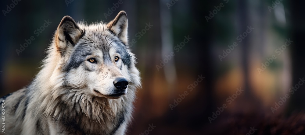 Fototapeta premium Gray wolf animal mammal dog
