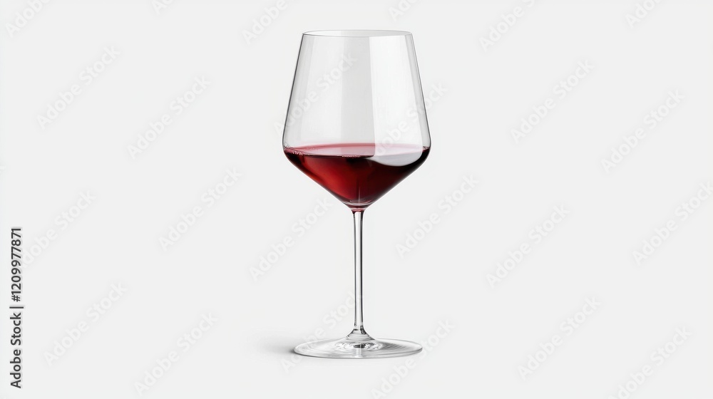 Red Wine in a Crystal Glass on a Tabletop for Dinner or Party Setting Red Wine in a Crystal Glass on a Tabletop for Dinner or Party Setting