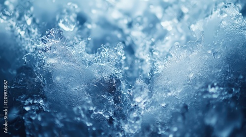 The calving of a glacier showcases a breathtaking spectacle of nature's force, as it unveils icy waters against the backdrop of a vibrant summer day in the Arctic region photo