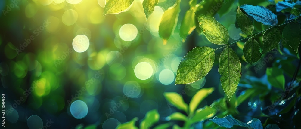 Beautiful natural spring summer defocused background with fresh lush foliage and bokeh in nature Beautiful natural spring summer defocused background with fresh lush foliage and bokeh in nature
