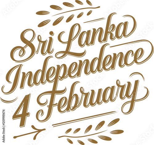 Happy Independence Day Sri lanka 4th February. Abstract typography vector illustration design.
