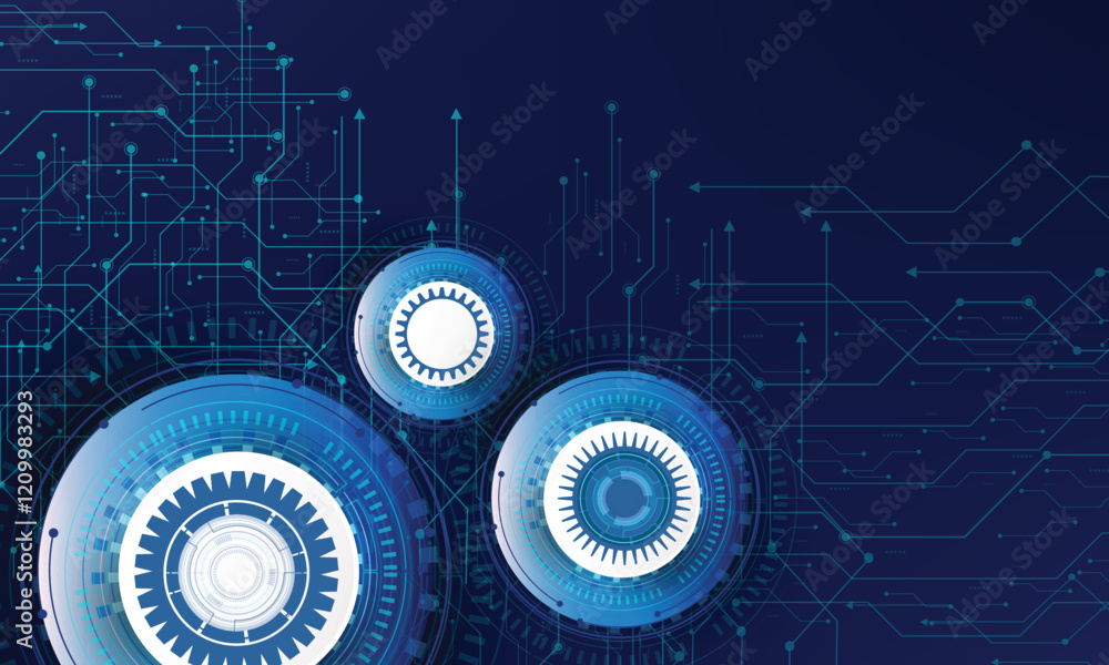 Obraz premium Digital technology and engineering, digital telecoms concept, Hi-tech, futuristic technology background