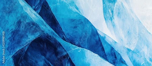 Wallpaper Mural Glacial Ice Cave Interior, Blue Hues, Abstract Texture, Website Banner Torontodigital.ca