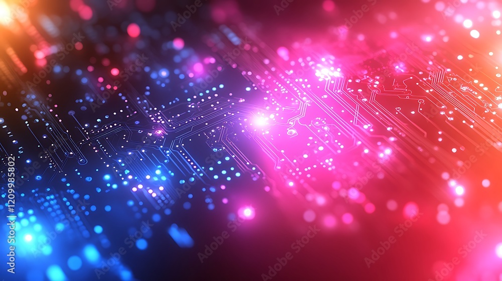 Neon Circuitry: An abstract, otherworldly landscape of vibrant neon blue and pink circuitry, glowing with a pulsating energy. Neon Circuitry: An abstract, otherworldly landscape of vibrant neon blue and pink circuitry, glowing with a pulsating energy.