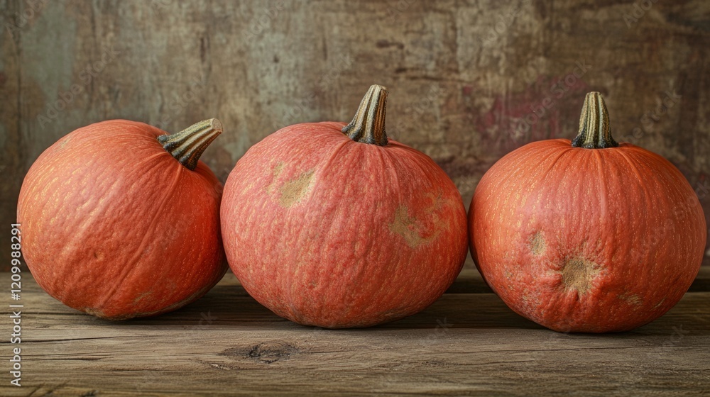 Close-up of ripe pumpkins on a wooden table, soft warm light, highly detailed, peaceful and inviting, natural and festive, calm and rustic, autumn atmosphere Close-up of ripe pumpkins on a wooden table, soft warm light, highly detailed, peaceful and inviting, natural and festive, calm and rustic, autumn atmosphere