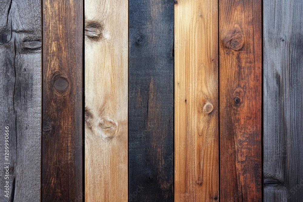 Obraz premium Rustic wooden plank background with natural grain, perfect for earthy product displays